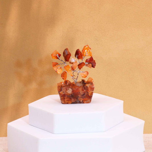 Mini drágakő fák orgonit alapon - karneol (15 kő)