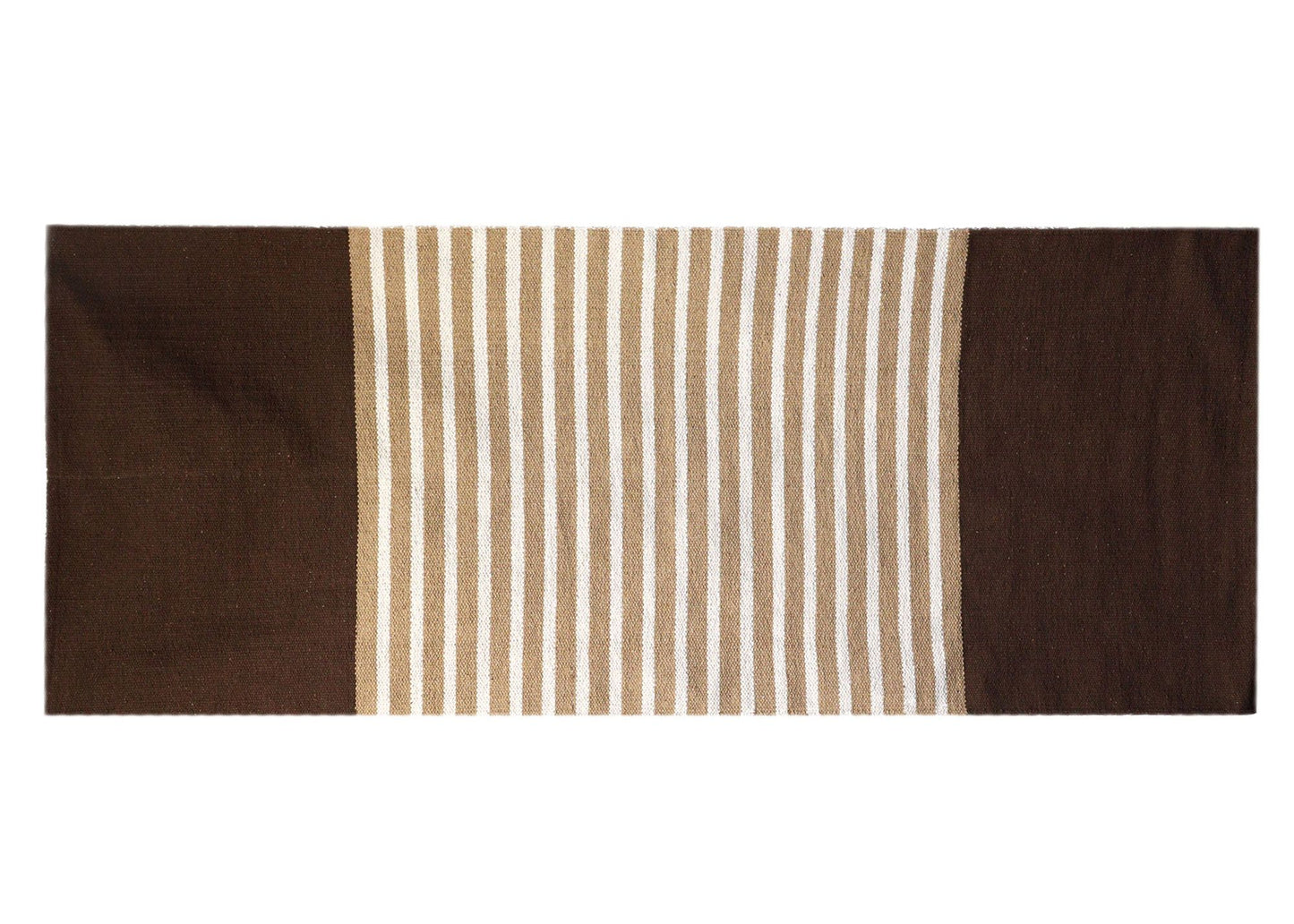 Inda pamut szőnyeg - 70x170cm - Sötétbarna / Bézs
