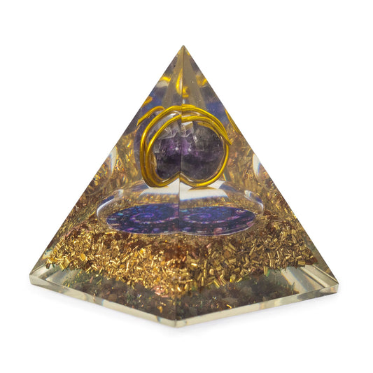 Orgonit Piramisok 7x6cm - Csomagolt Ametiszt - Rézforgács