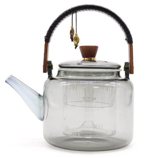 Üveg Teafőző kanna – Szén gőzölő rendszerrel – 1000 ml
