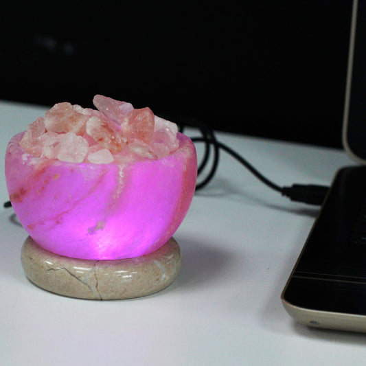 USB himalájai sólámpa tűztál (többszínű)