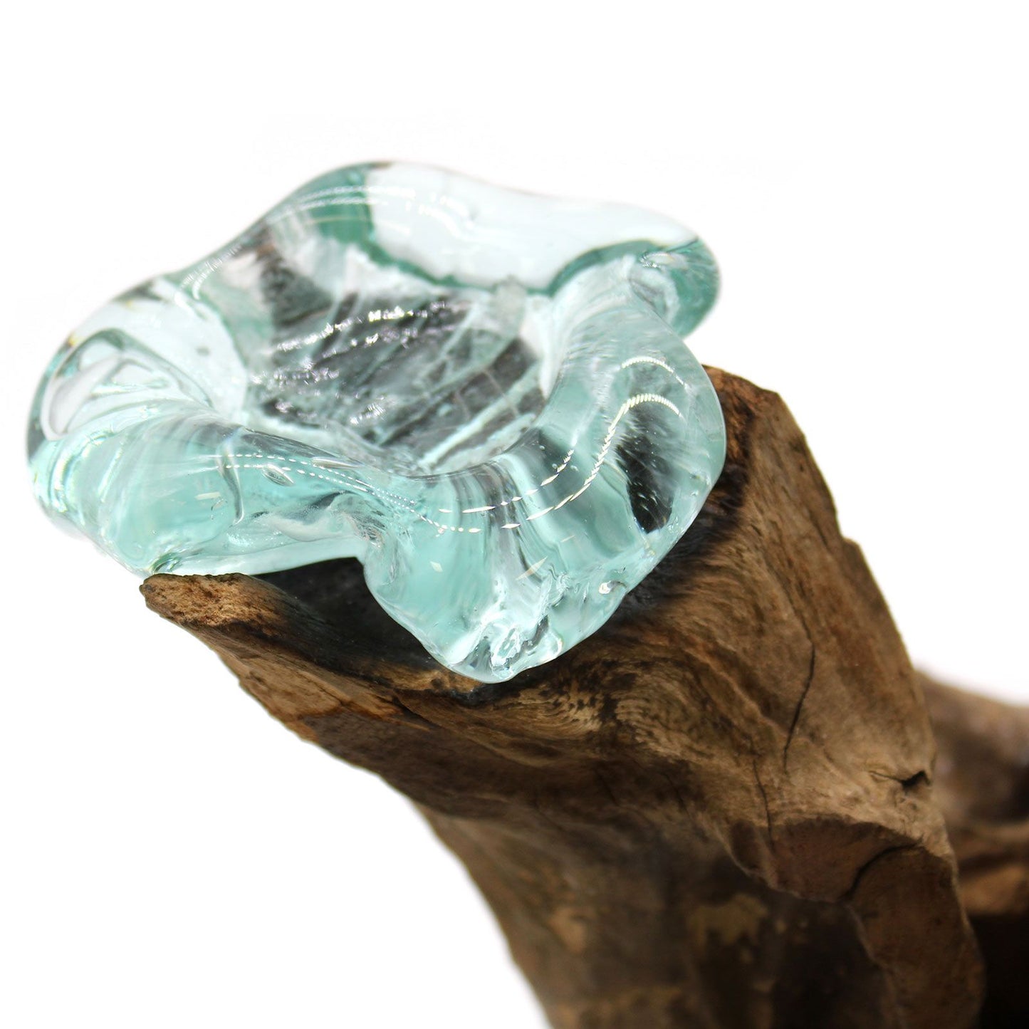Molton Glass hármas gyertyatartó fa alapon