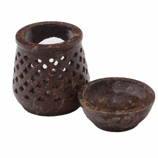 Kis szappankő olajmécses 8 cm - Klasszikus