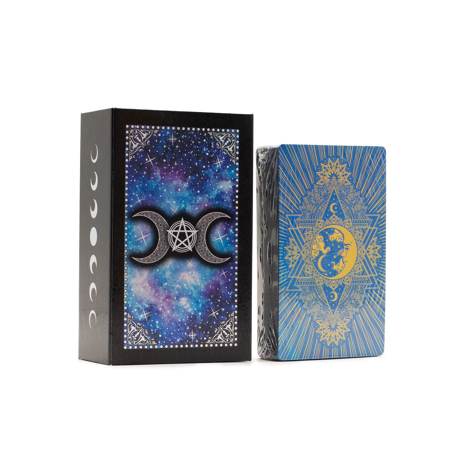 Kék Fóliás Tarot Kártya Szett – Hold Arc – füzettel