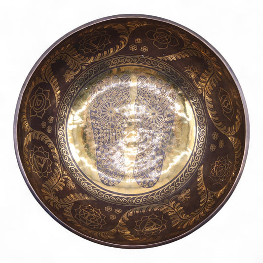 Gravírozott – Óriási rezgő lábú állótál – 50x20 cm (10,7 kg)