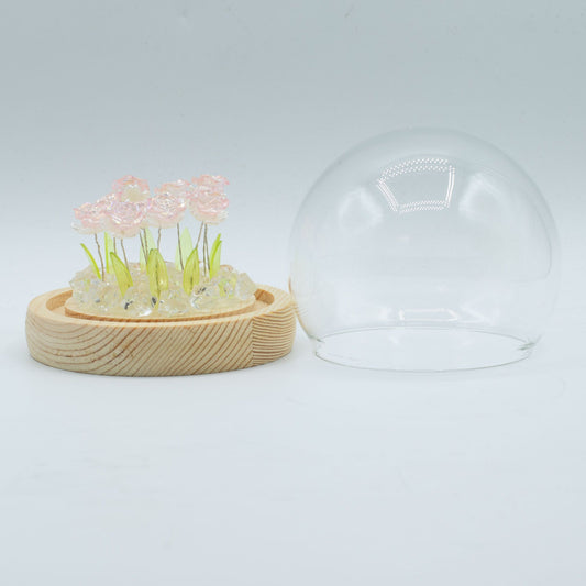 Floral Glow kerti kupola – 10 rózsaszín rózsa – LED USB