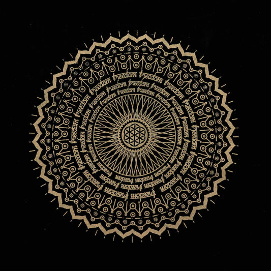 Túlméretezett kőmosott vászontáska, 14 oz – Szabadság Mandala