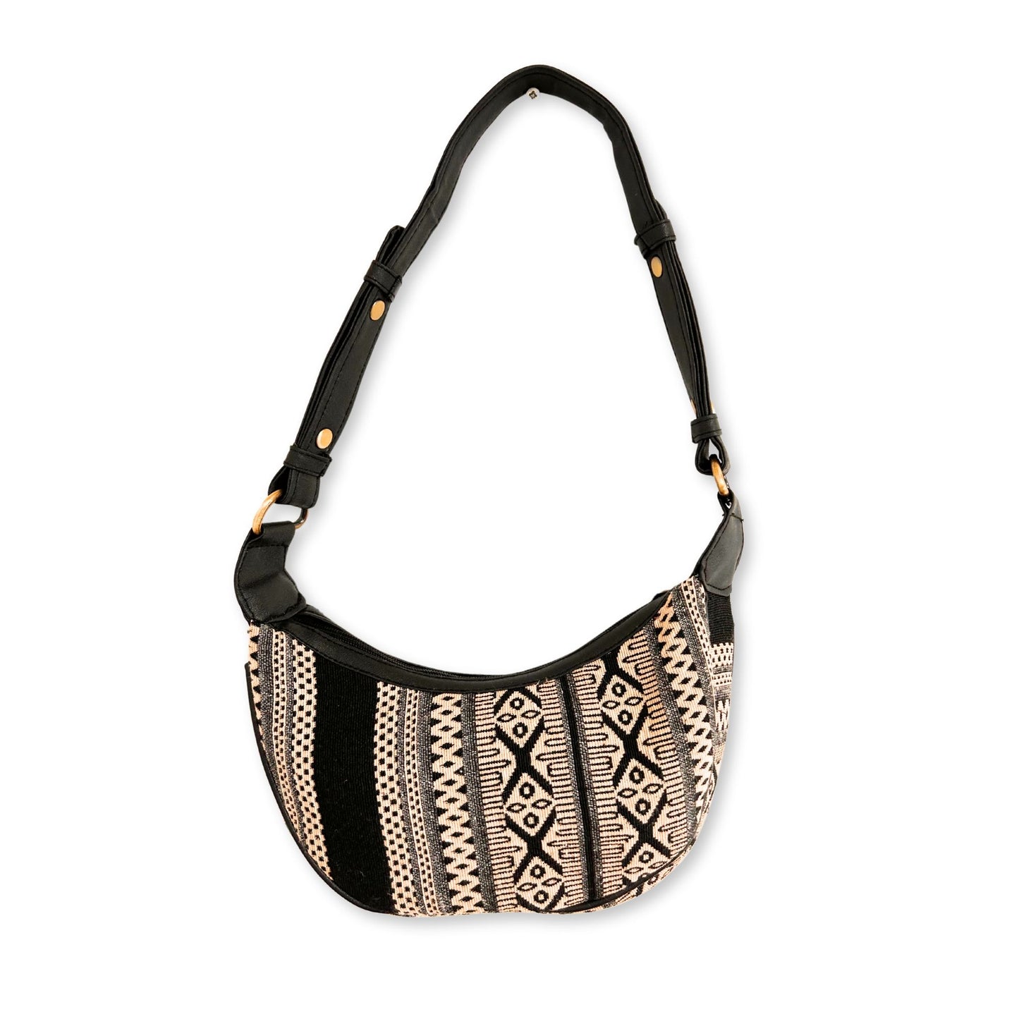 Jacquard Hobo táska - Szürke Metro (fekete pánt)