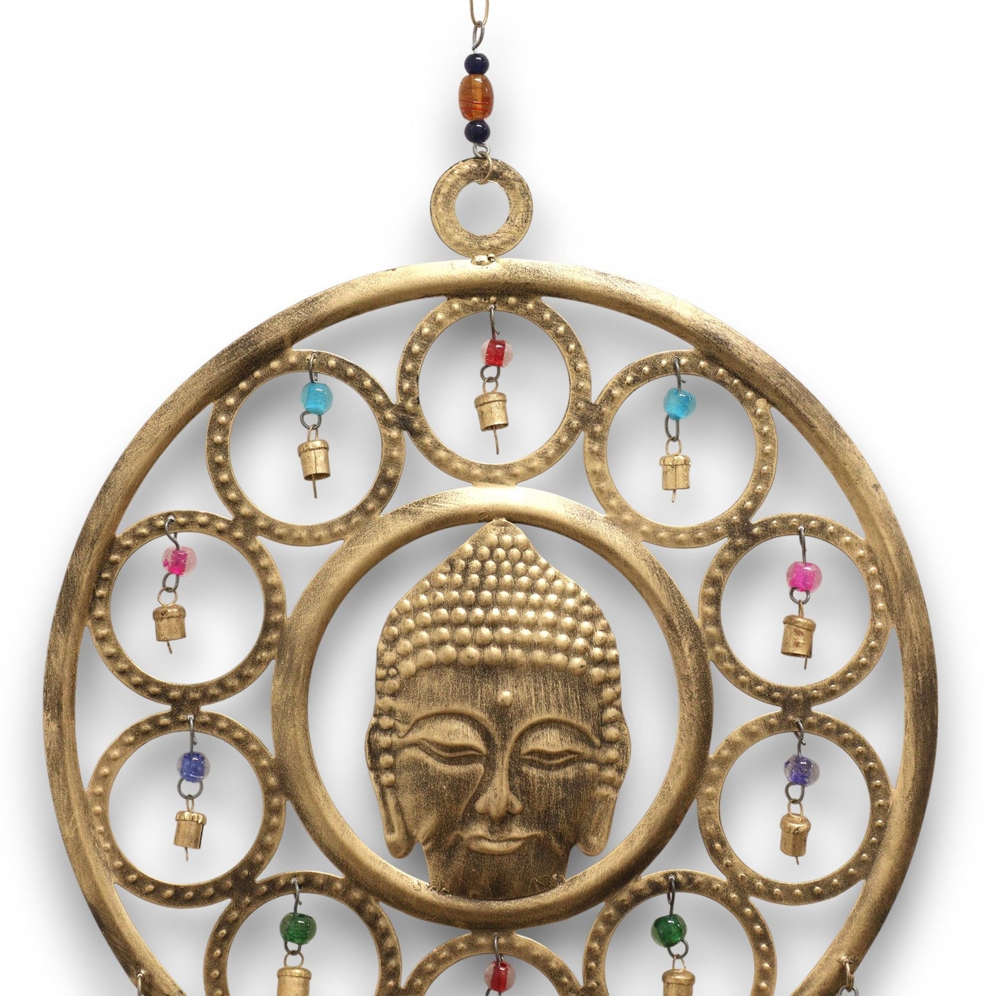 Indiai Szélcsengő – Nagy Buddha Arc 15 Harangos Szélcsengő – 36cm