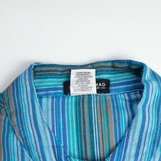 Nomad Sari Grandad Shirt - Turquoise