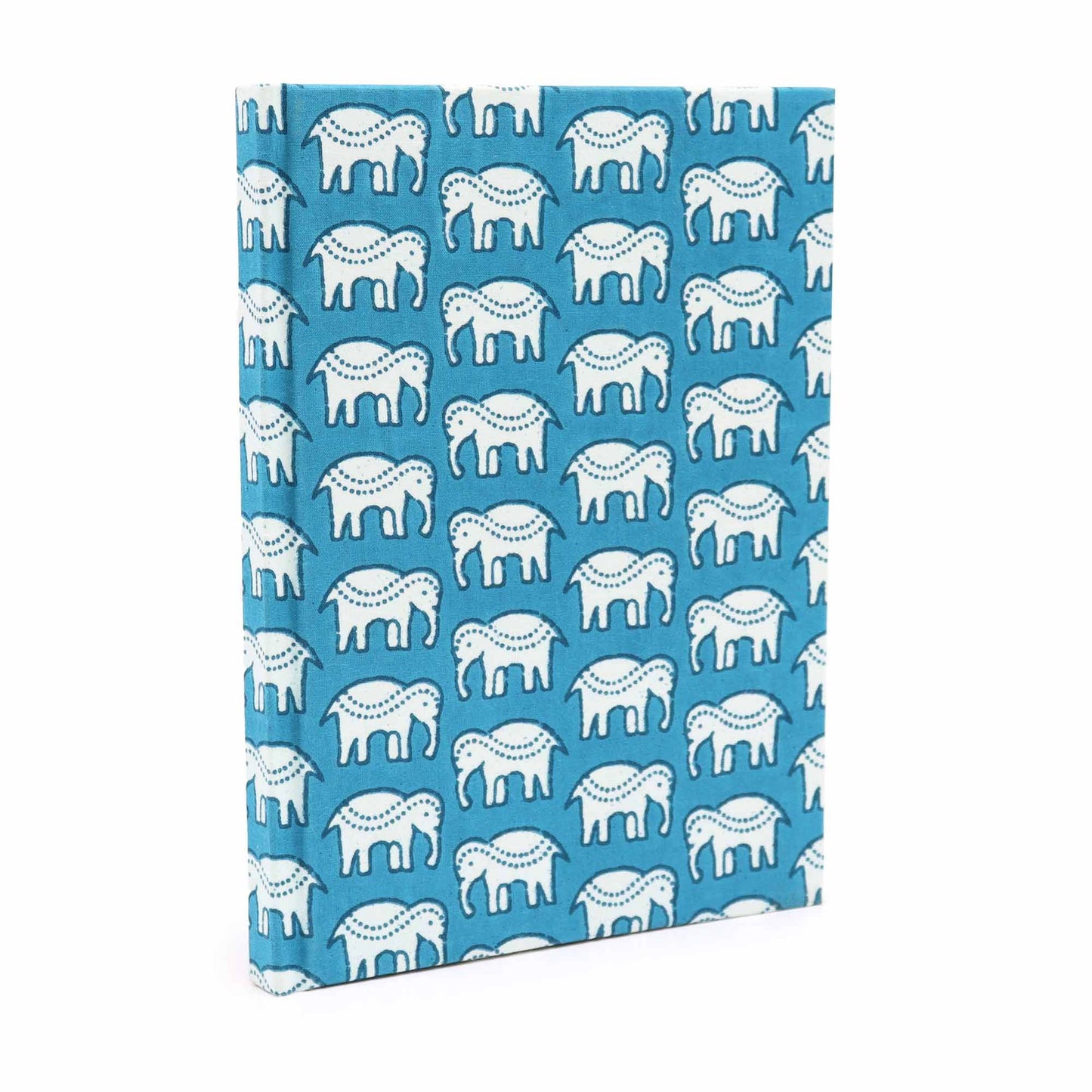 Pamutkötésű notesz, 20x15 cm – 96 oldal – Teal elefántok