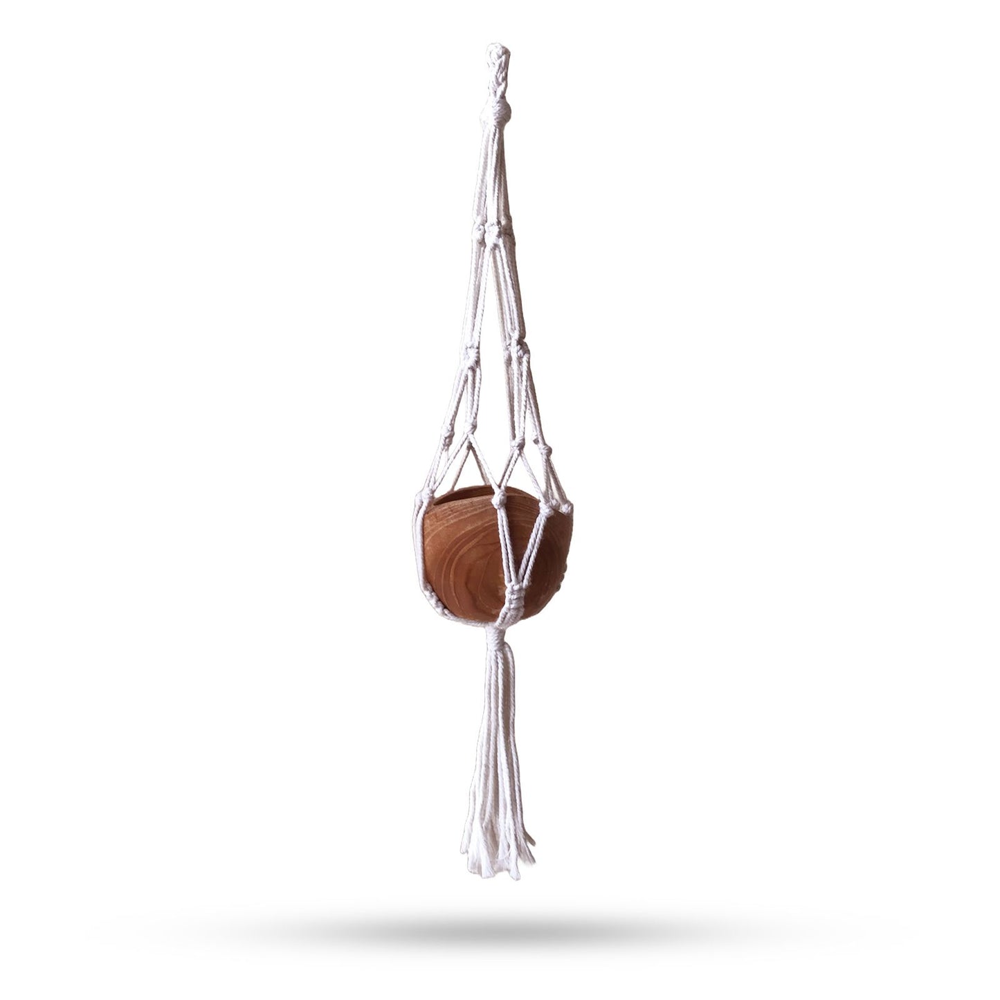 Makramé Kicsi Függő Kaspótartó - Natúr - 75 cm