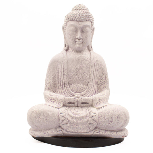 Meditációs Buddha lámpa, levendula krakkolt – ovális állvány