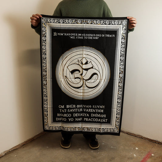 Pamut falikép (70x110cm) - Om - Isten hozott
