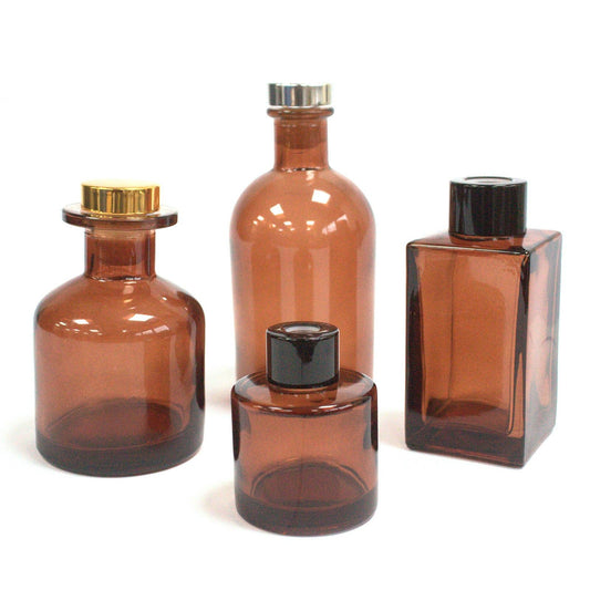 50 ml Kerek nádszálas diffúzor üveg - borostyán