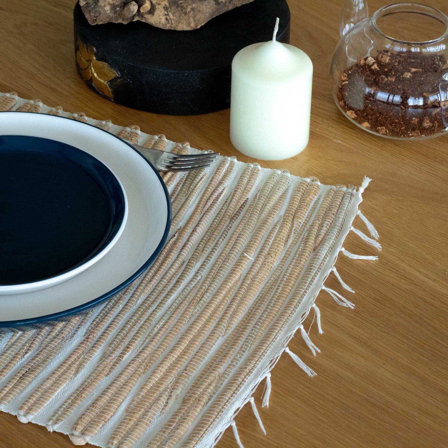 Vízijácint természetes alátét - Természetes tigris rojttal