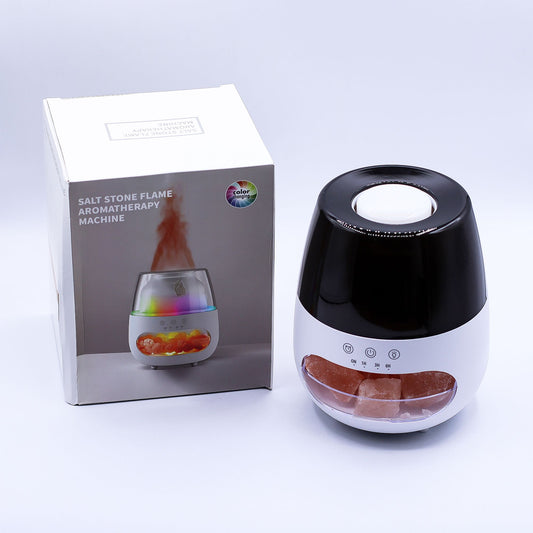 Sóköves Lánghatású Aroma Diffúzor - Fehér USB - Színváltó és Időzítő