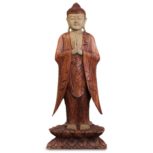 Kézzel faragott Buddha szobor - 100 cm Üdvözöljük