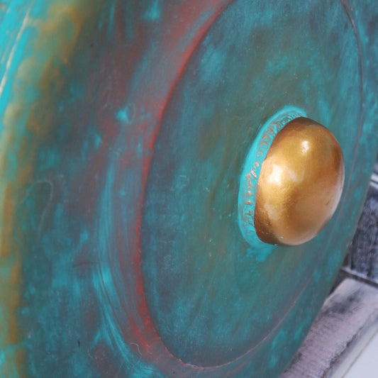 Közepes gong állványban - 35 cm - Zöld mosott