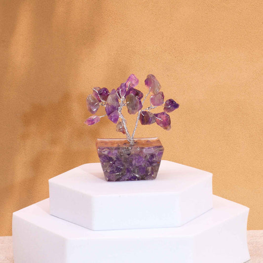 Mini drágakő fák orgonit alapon – Ametiszt (15 kő)