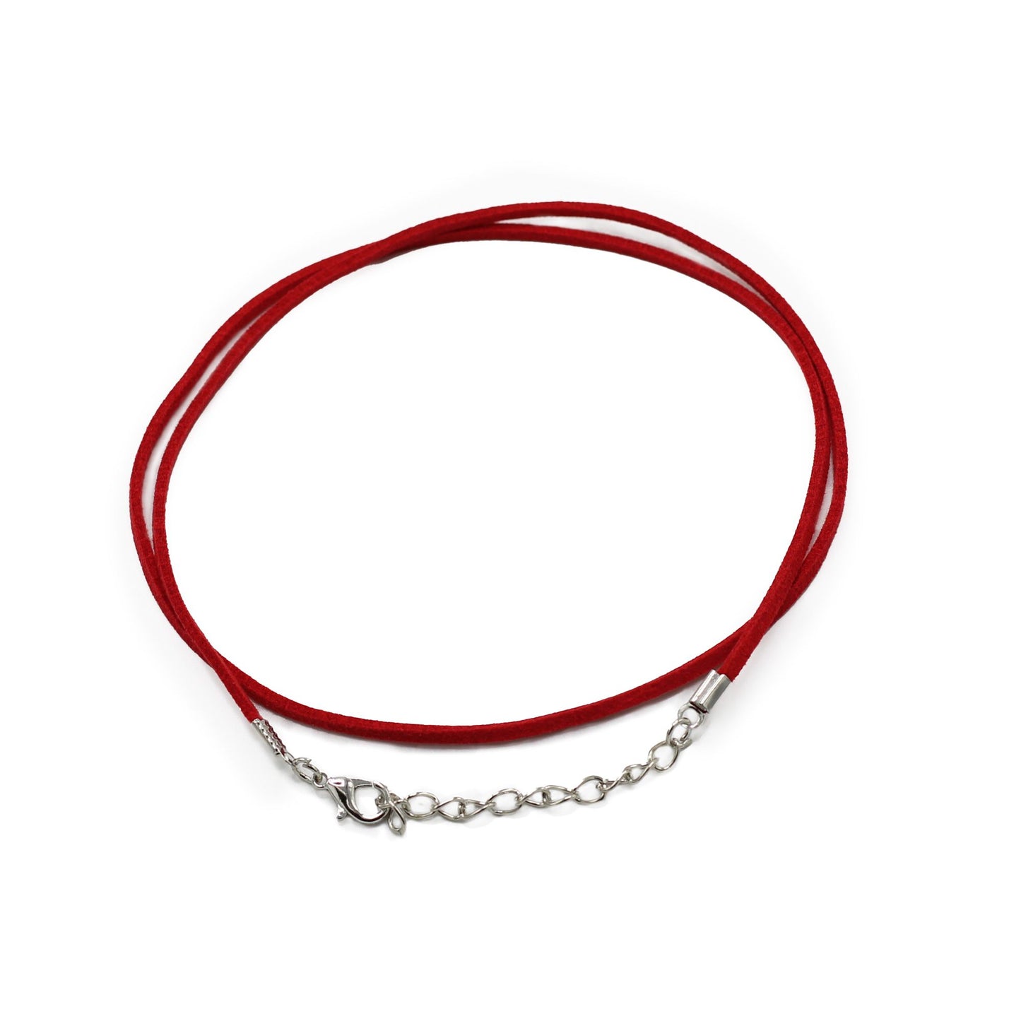 Művelúr nyaklánpzsinór csomagok - 2.5mm x 55cm - piros A056