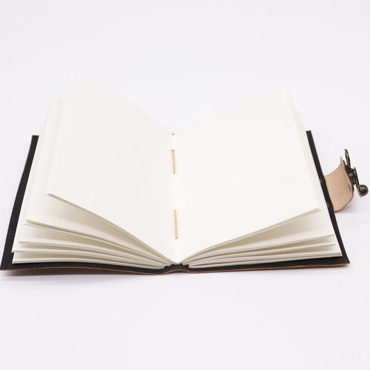 Bőr notesz – sima lapok – Utazás (7x5”) – Sötétbarna