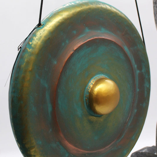 Közepes gong állvánnyal - 50cm - Zöldesmosott