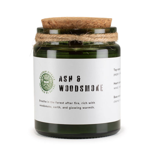 Greenman Woodwick Szója Gyertya - Hamu és Fafüst