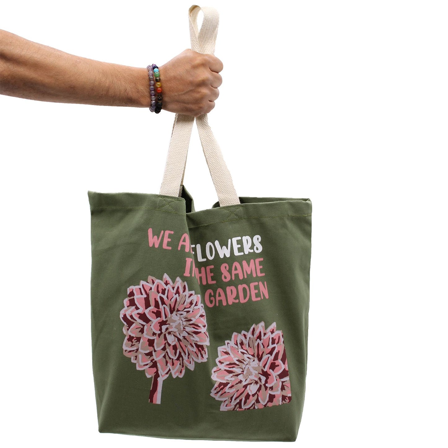 Printed Cotton Bag - We are Flowers - Pink