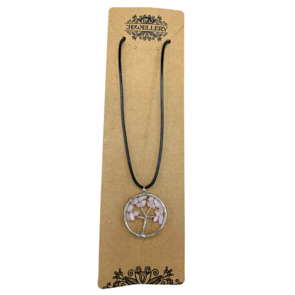 Tree of Life Pendant - Rose Quartz