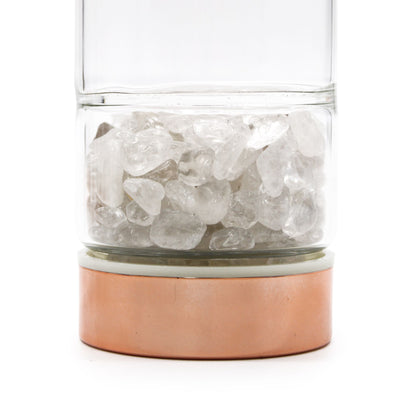 Kristályüveg tea infúziós palack – Rose Gold – Hegyi kvarc