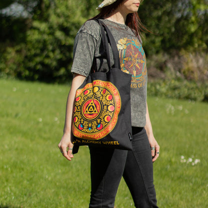 Iconic Classic Tote Bag - Luna Alchemy Wheel - Black 6oz