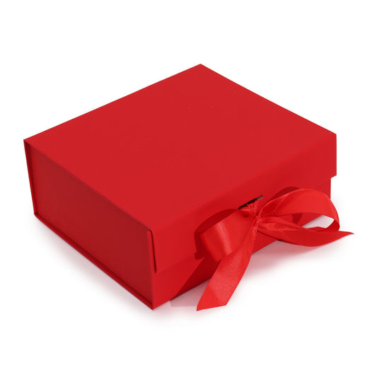 Összehajtható díszdoboz – közepes négyzet alakú (20x18.2x8cm) – piros