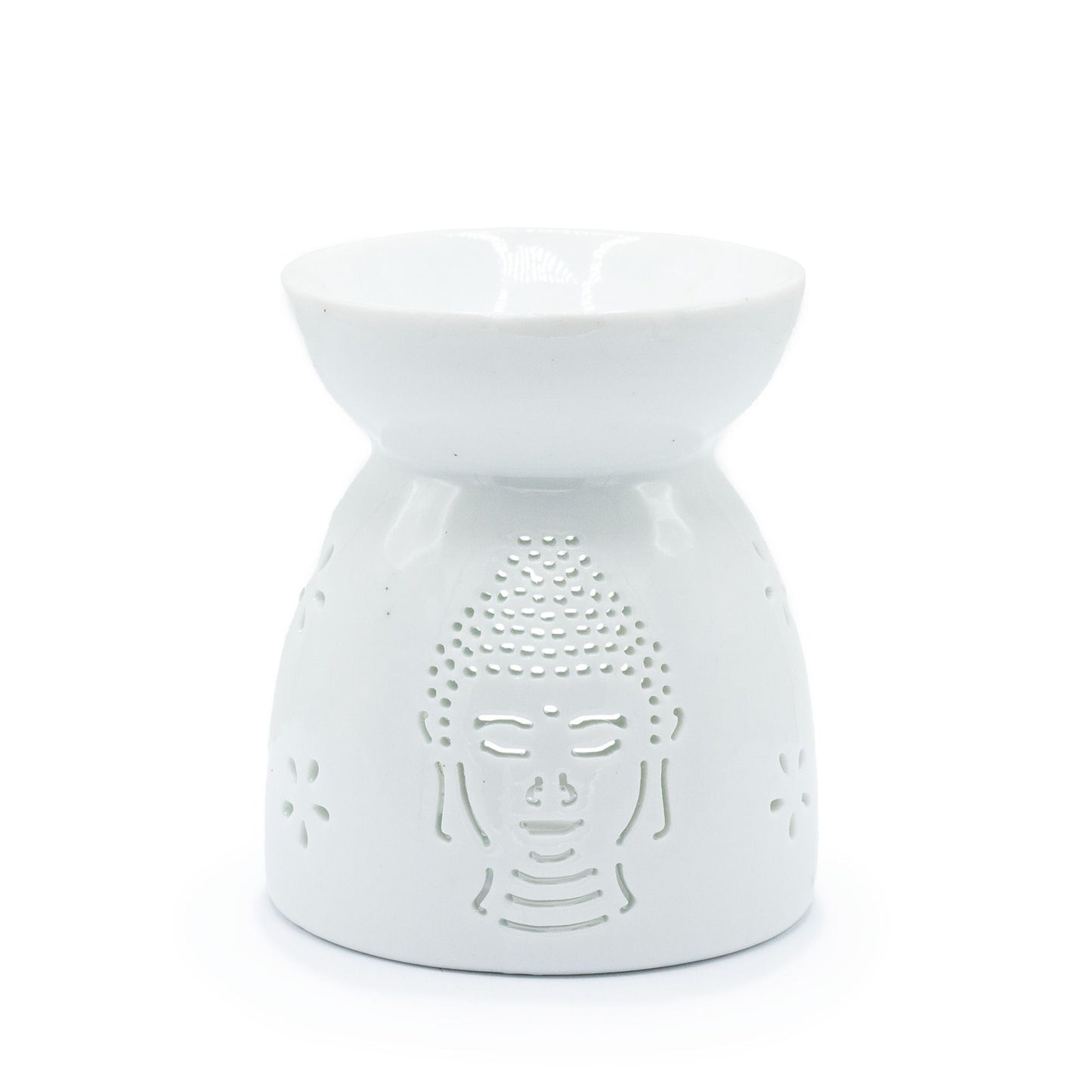 Olajmécses Buddha kivágás – fehér