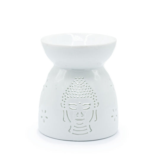 Olajmécses Buddha kivágás – fehér