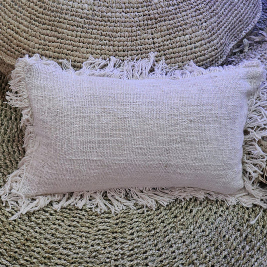 1x vászon díszpárna 30x50cm rojttal