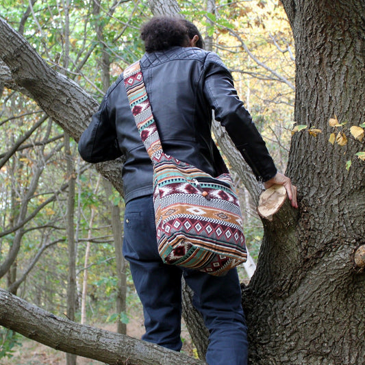 Jacquard táska – Étcsokoládé studentback