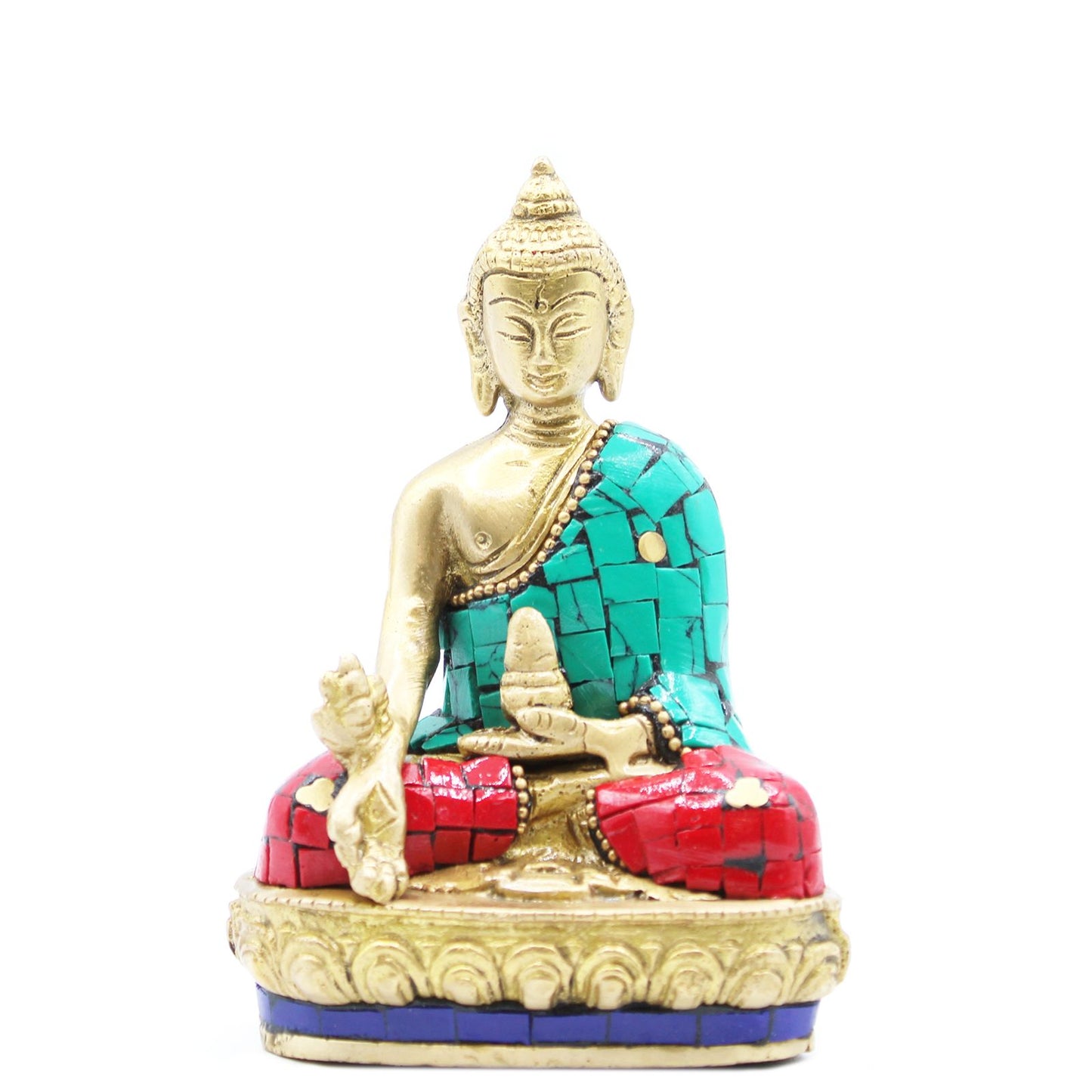 Sárgaréz Buddha figura – Kezek lefelé – 11,5 cm