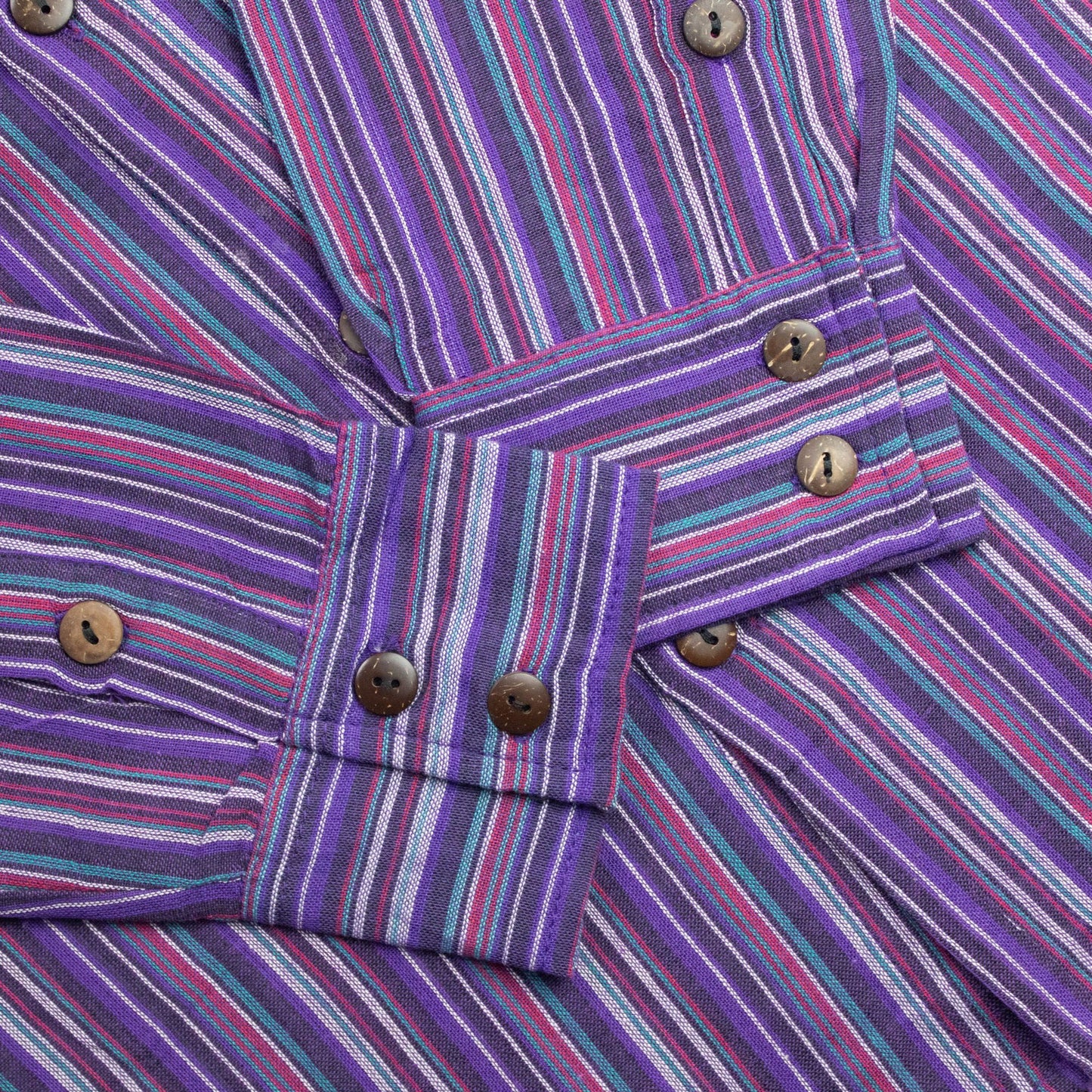 Nomad Sari Grandad Shirt - Black Purple