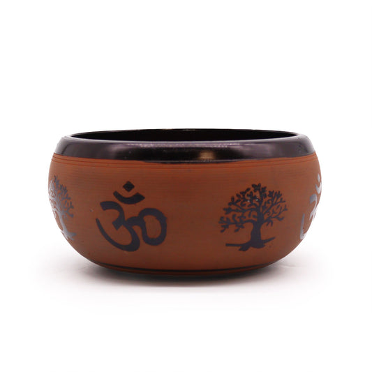 Földpor hangtál - Agyag Om Buddha - 16cm