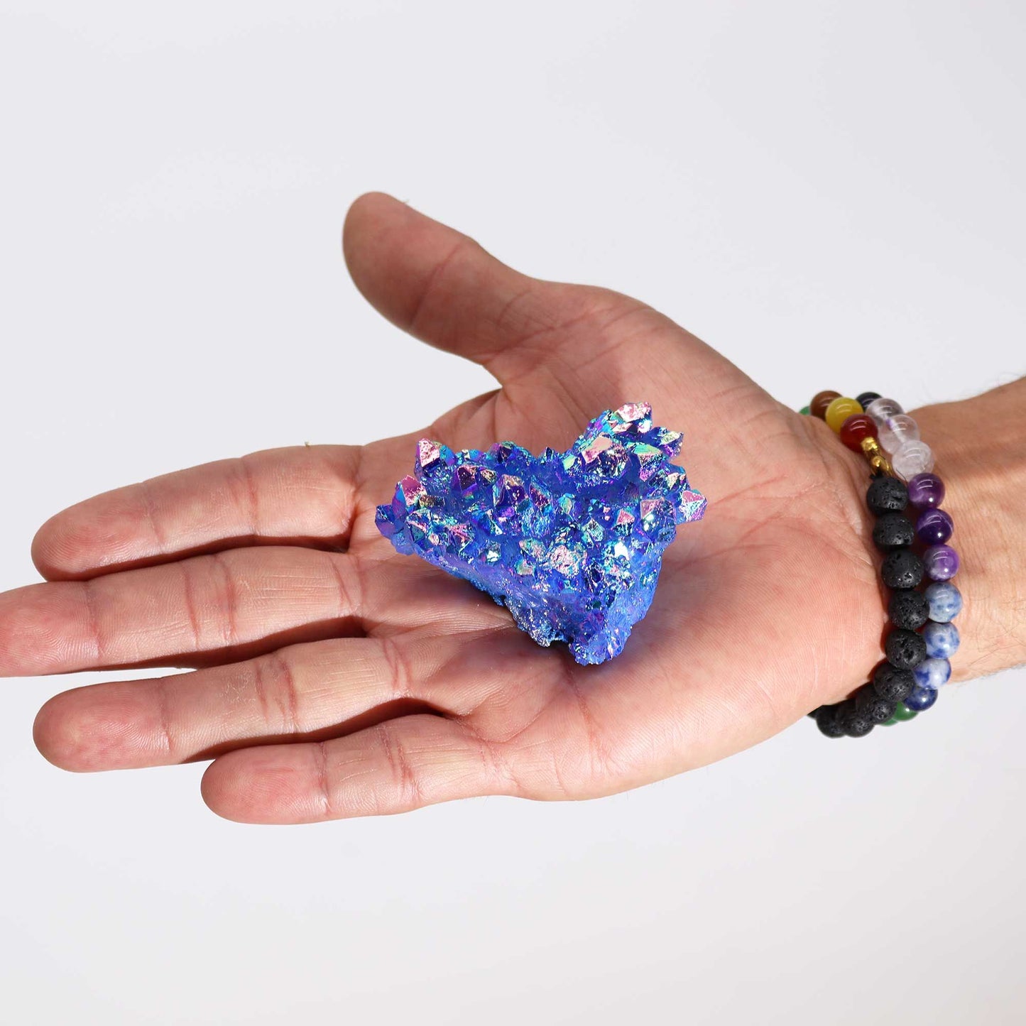 Med Enhanced Quartz - Aura Aqua Halo Quartz (approx 100-150gm 7-10cm)