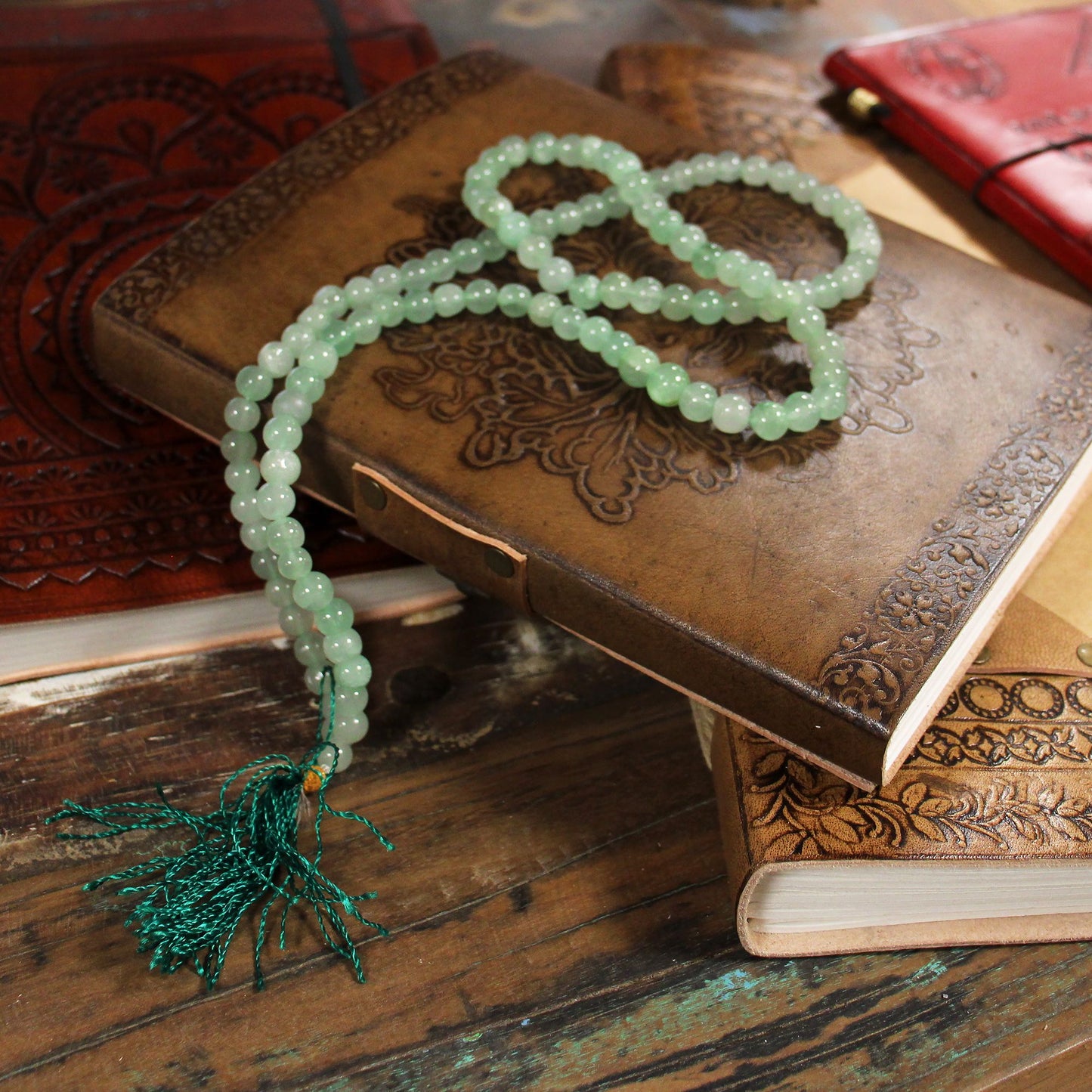 108 szemes mala - Zöld Aventurin