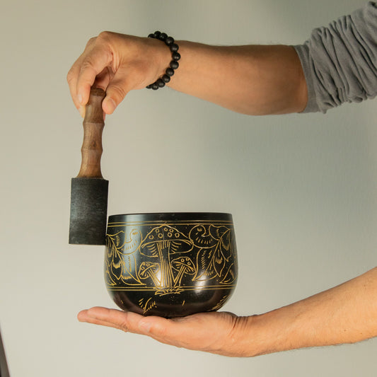 Cauldron Singing Bowl – Magic Mushroom – sárga (15 cm)
