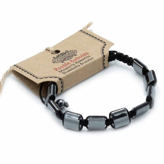 Mágneses Hematit Shamballa Karkötő - Dupla Hasábok