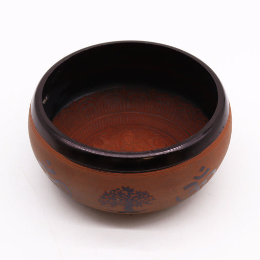 Földpor hangtál - Agyag Om Buddha - 16cm