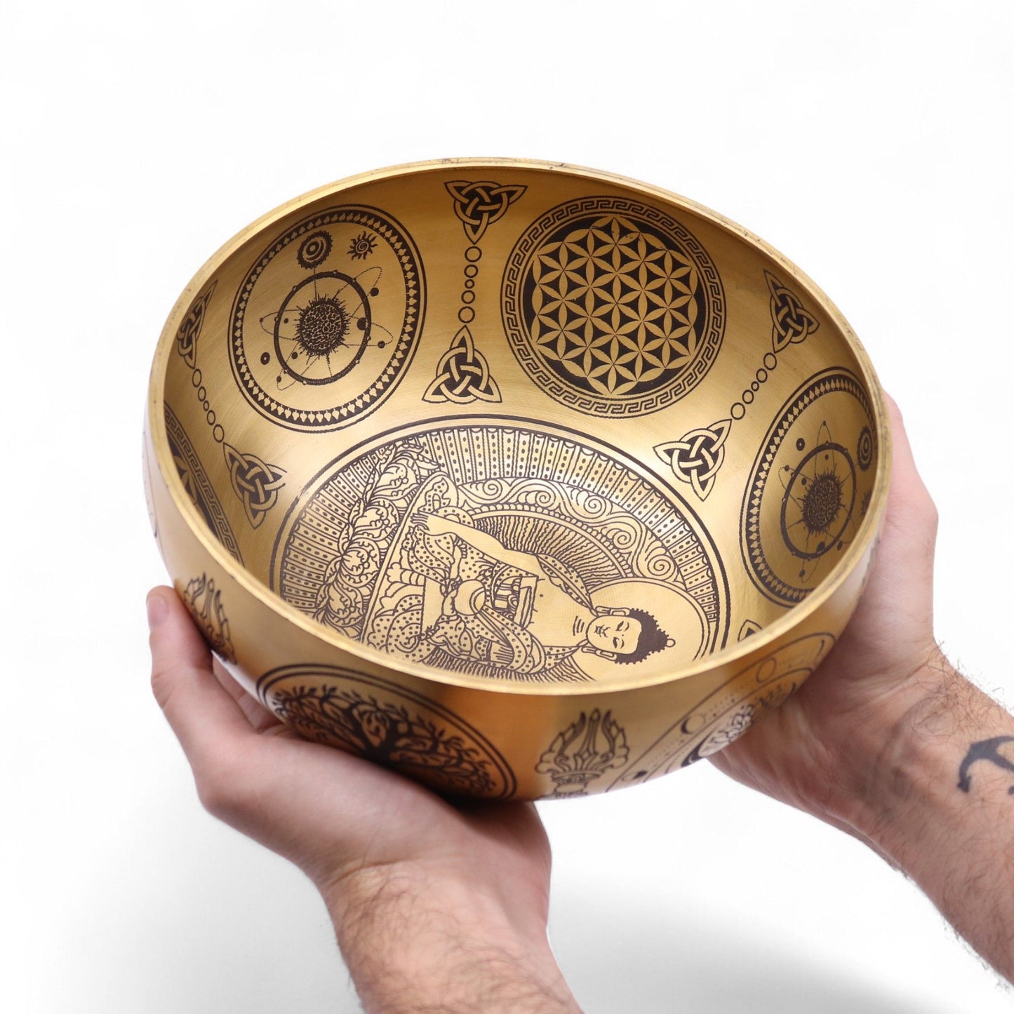 Tiszta rézmaratott Buddha – 4 darabos készlet – kb. 3,85 kg