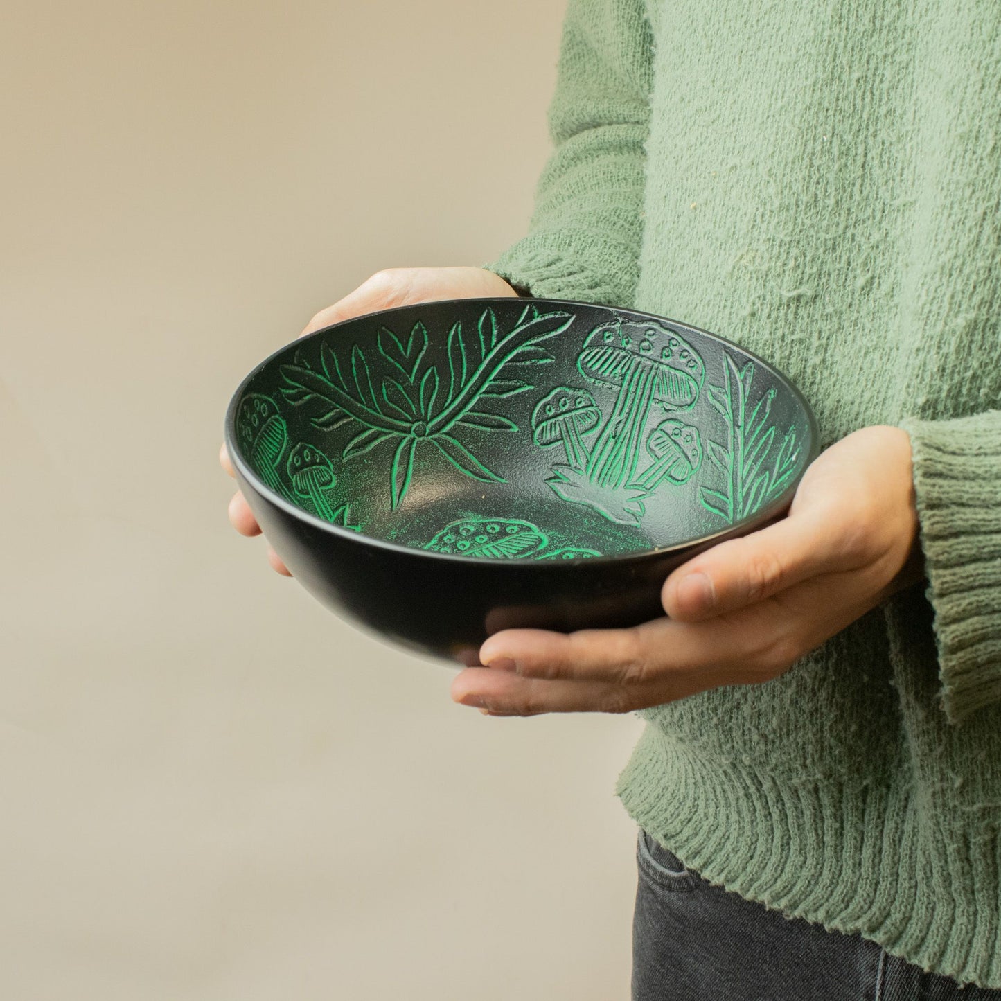 Alumínium hangtál – Varázsgomba – Zöld (20 cm)