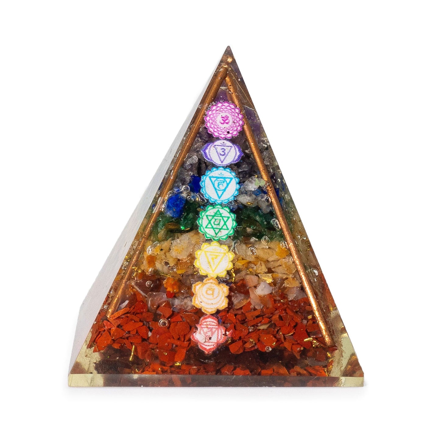 Med Orgoniit Piramisok 7x6cm - Réz rudak - 7 Csakra Chips