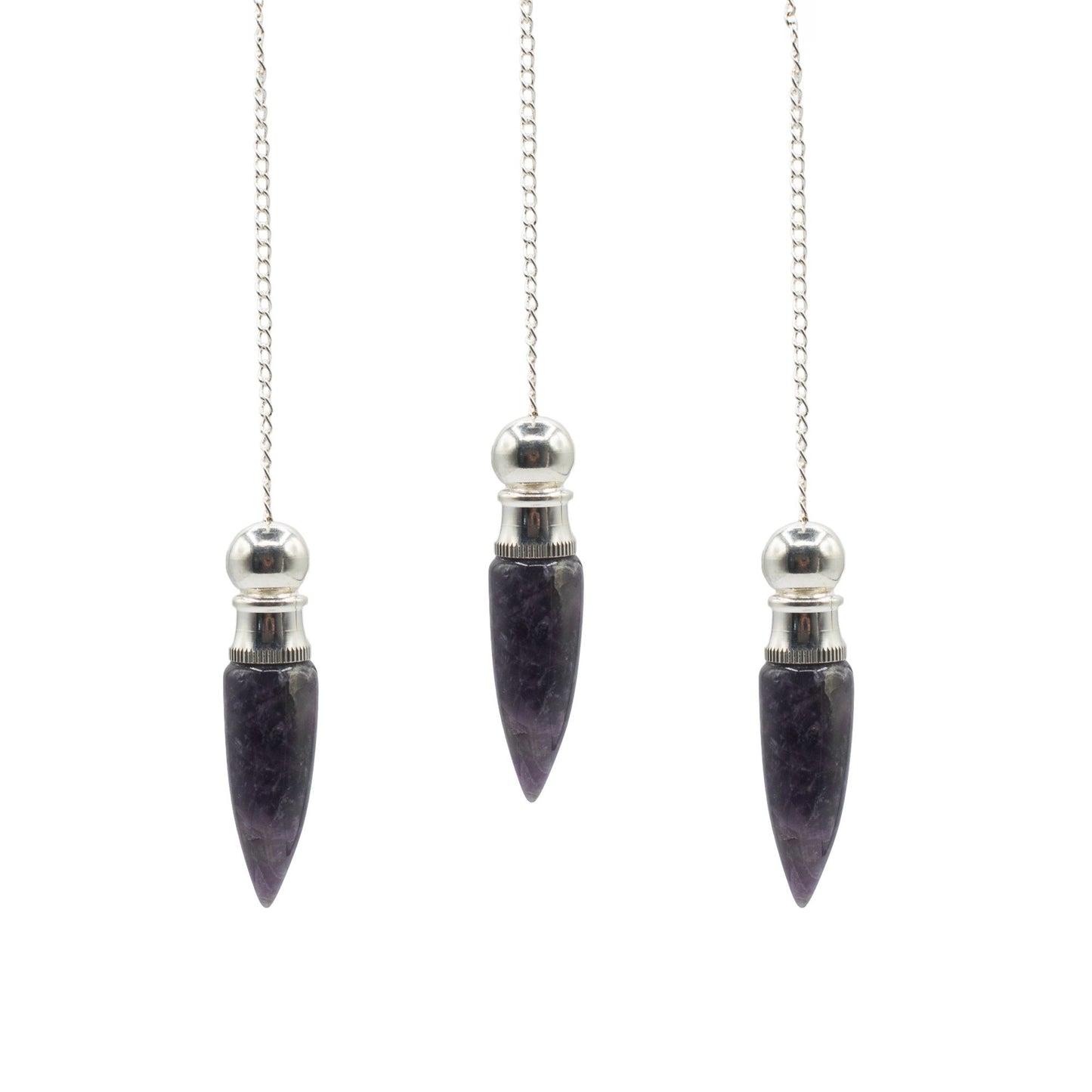 Secret Cavity Discovery of Truth Pendulum - Amethyst - Silver Plated