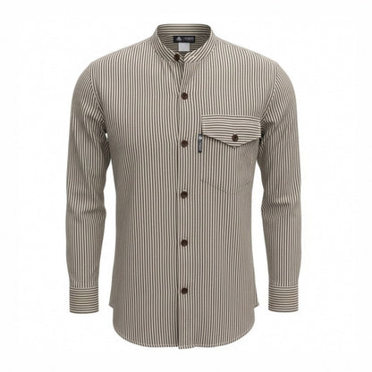 Nomad Sari Grandad Shirt - Grey Stone
